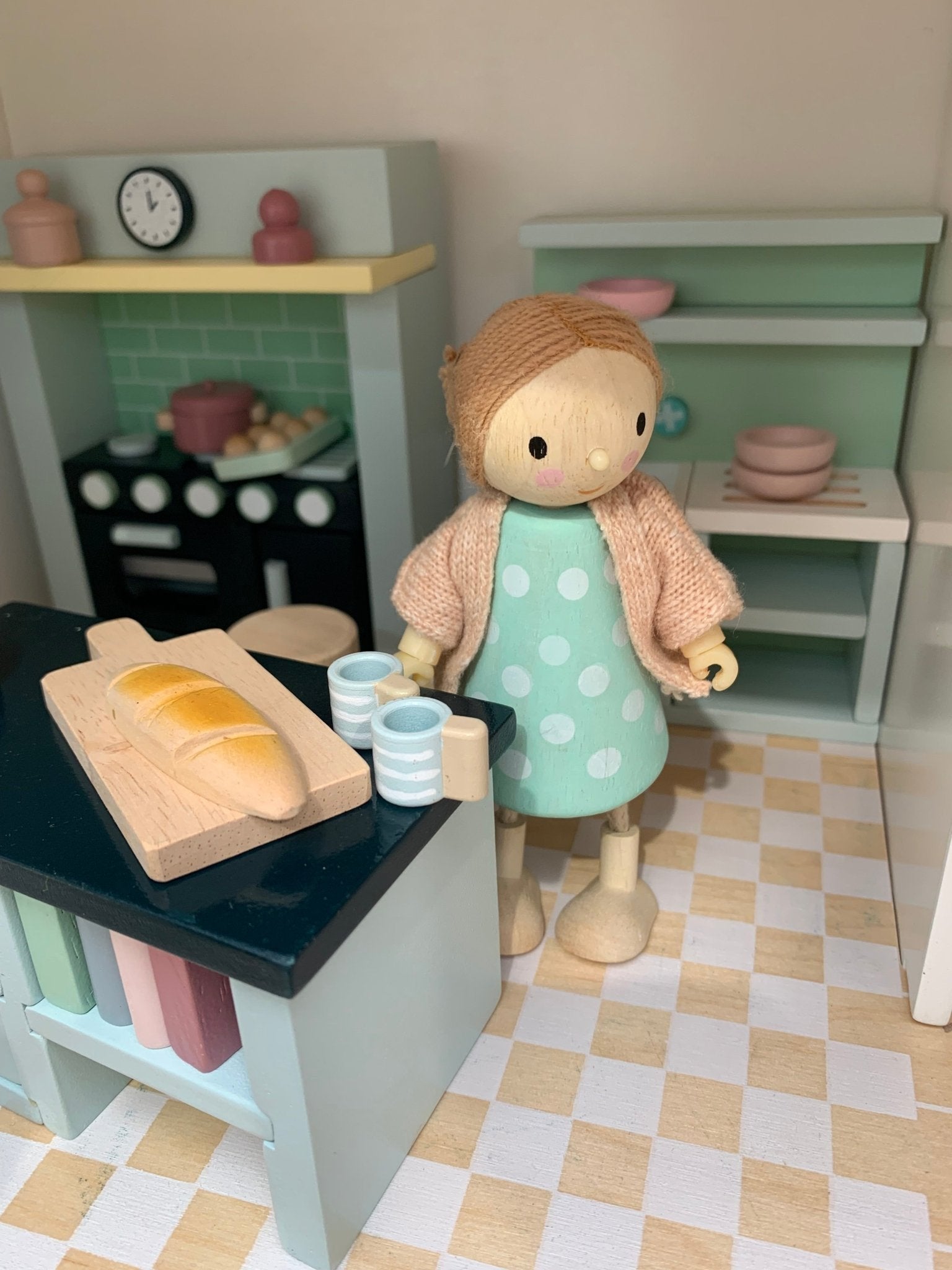 Buy Tender Leaf Dolls House Kitchen Furniture Set | Wooden dolls house furniture for kids by Learning Bugs UK