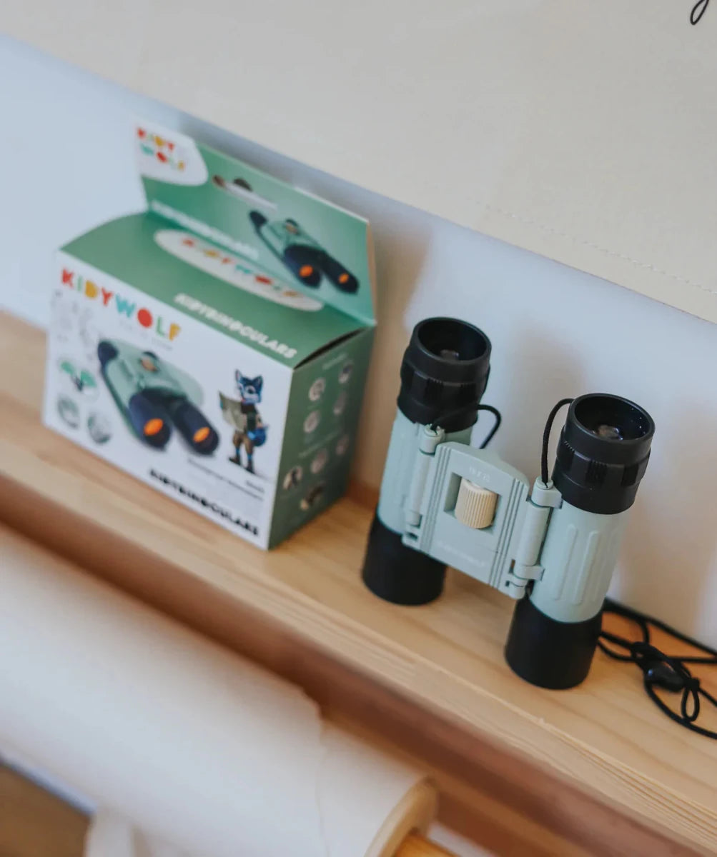 KIDYBINOCULARS Shockproof Binoculars Green – Exploration & Discovery for children, available at Learning Bugs UK