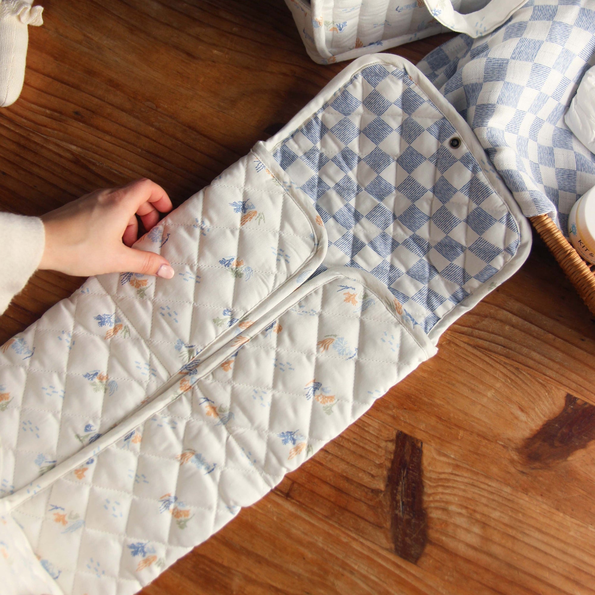 Cotton Travel Baby Changing Mat - Coastline