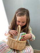 Buy Wicker Shopping Basket | Wooden shopping basket for kids by Learning Bugs UK
