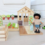 Buy Greenhouse and Garden Set | Wooden dolls house playset for kids by Learning Bugs UK