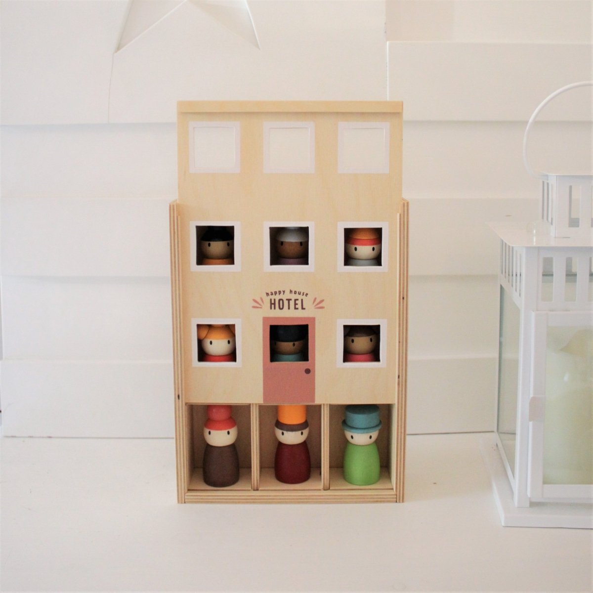 Tender Leaf - Happy Folk Hotel – Wooden open ended play set for children, available at Learning Bugs UK
