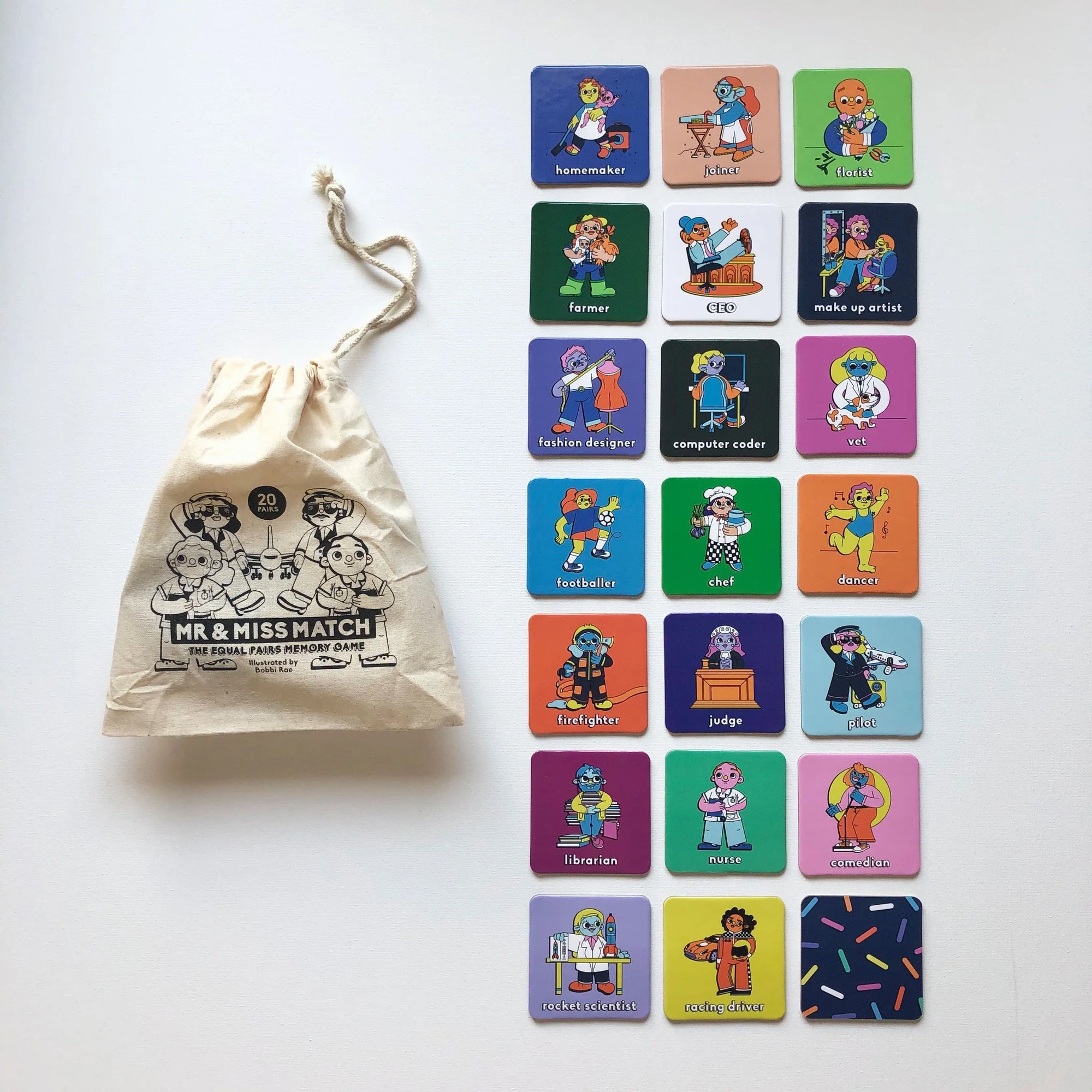 Boss Babs Mr & Miss Match - The equal pairs memory game by Boss Babs - Learning Bugs UK