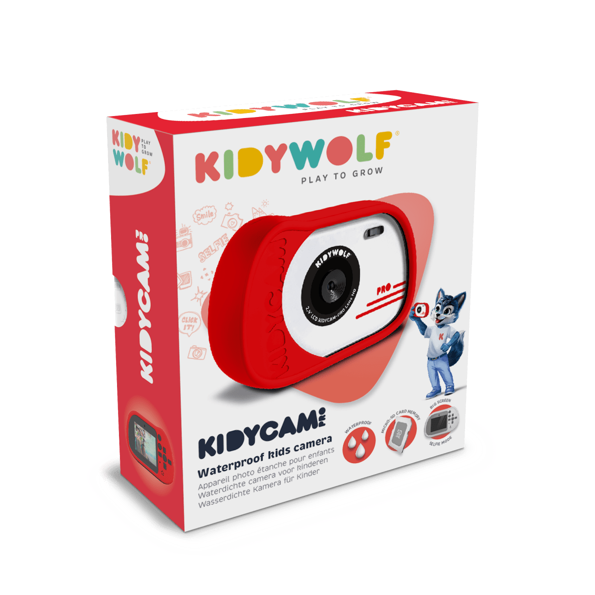 KIDYCAM PRO Waterproof and Shockproof Digital Camera Red – Photos & Video for children, available at Learning Bugs UK