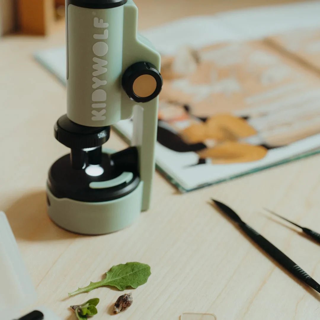 KIDYMICROSCOPE Portable Microscope Green – Exploration & Discovery for children, available at Learning Bugs UK