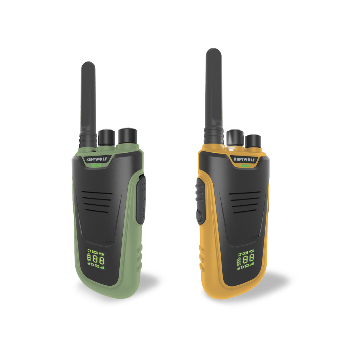 KIDYTALK Long Range Walkie-Talkies Green and Orangea – Exploration & Discovery for children, available at Learning Bugs UK