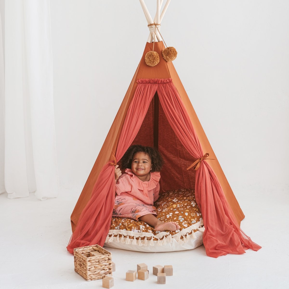 MINICAMP Fairy Kids Play Tent with Tulle in Cognac – Teepees for children, available at Learning Bugs UK