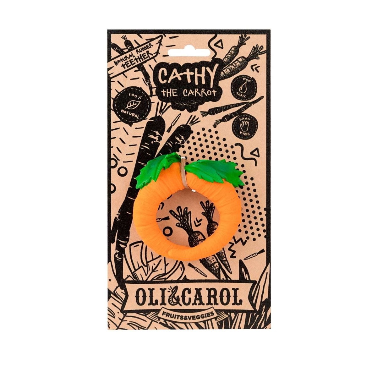 Oli & Carol Cathy the Carrot Teether – Baby Teethers for children, available at Learning Bugs UK