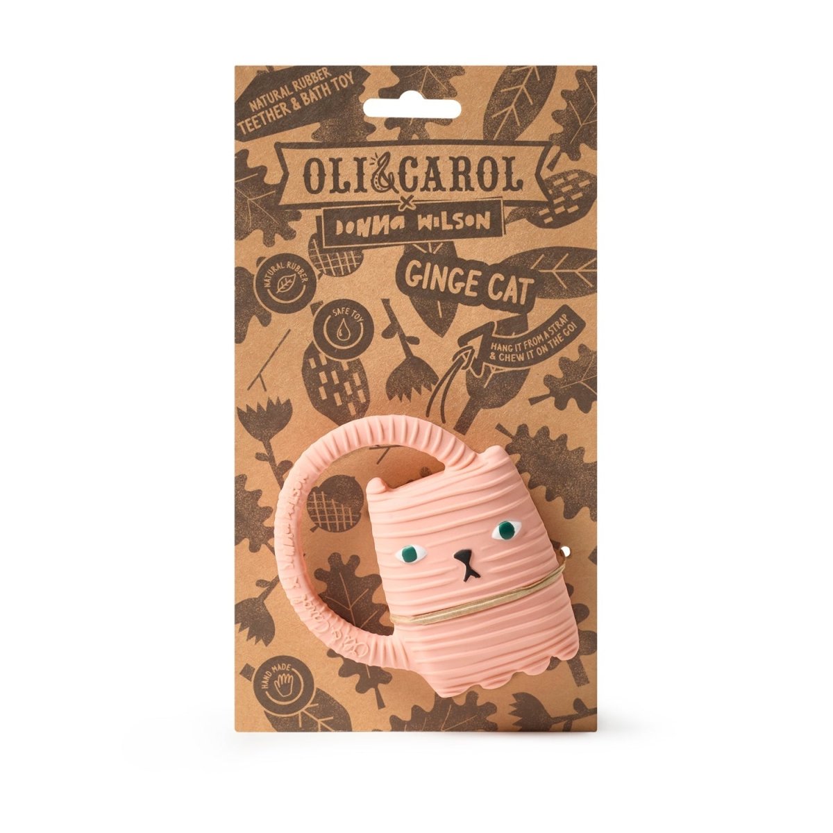 Oli & Carol x Donna Wilson Ginge the Cat Teether – Baby Teethers for children, available at Learning Bugs UK