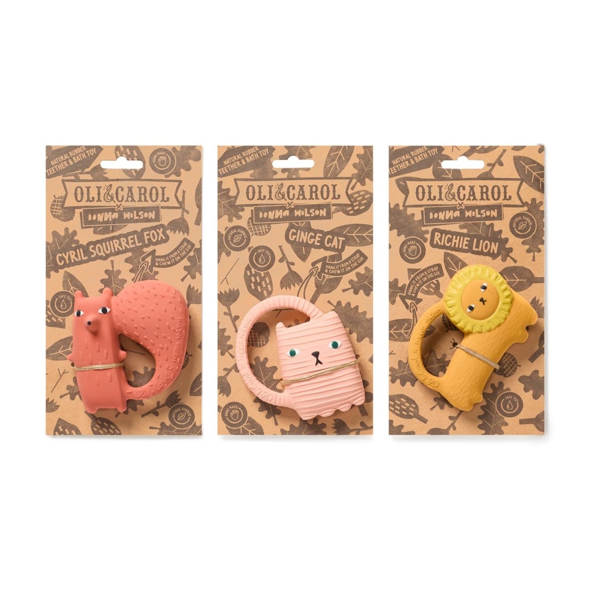 Oli & Carol x Donna Wilson Ginge the Cat Teether – Baby Teethers for children, available at Learning Bugs UK