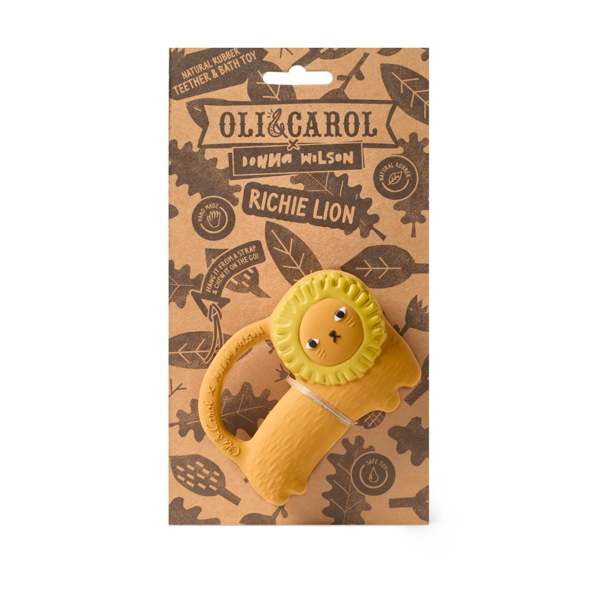 Oli & Carol x Donna Wilson Richie Lion Teether – Baby Teethers for children, available at Learning Bugs UK