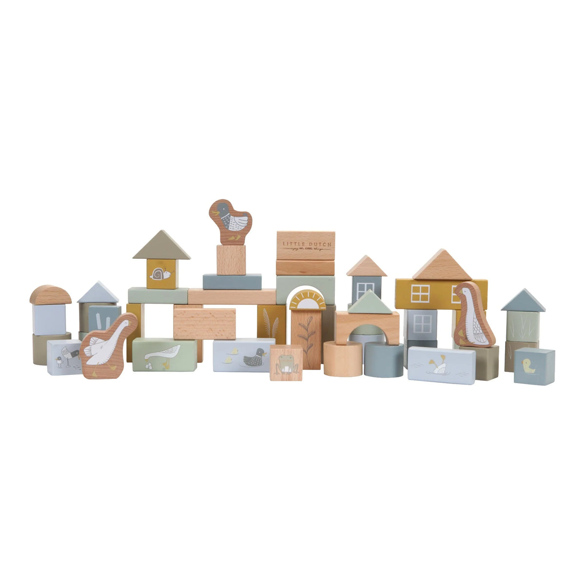 Little Dutch Wooden Blocks Forest Friends Tons of Blue | Learning Bugs