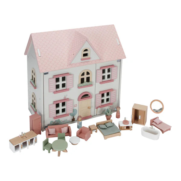 Little Dutch Dolls House with 25 pieces of furniture and accessories.