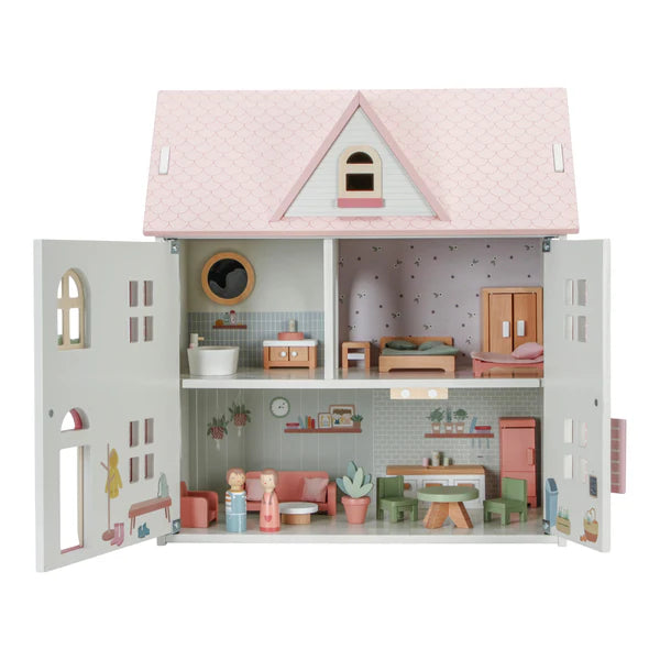 Little Dutch Dolls House with 25 pieces of furniture and accessories.