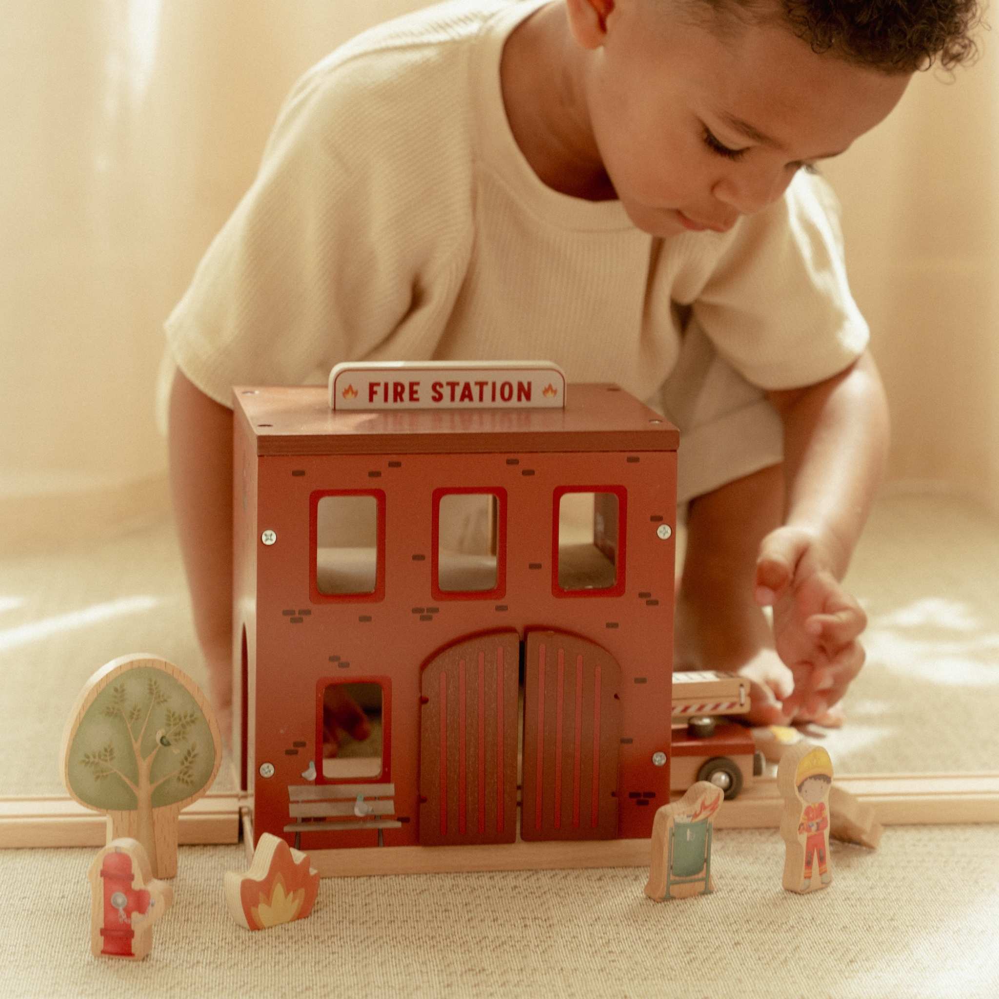 Buy Little Dutch Wooden Fire Station | for kids by Learning Bugs UK