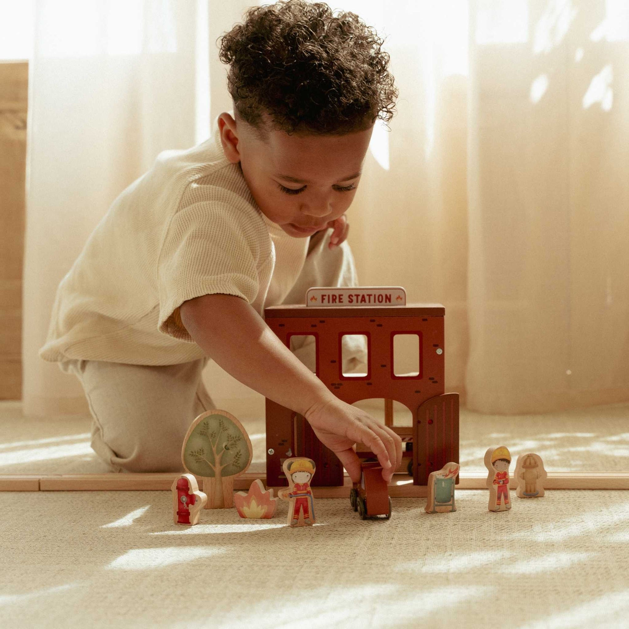 Buy Little Dutch Wooden Fire Station | for kids by Learning Bugs UK