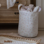 Buy Large Quilted Storage Basket - Anemone / Pink Check | Storage for kids by Learning Bugs UK