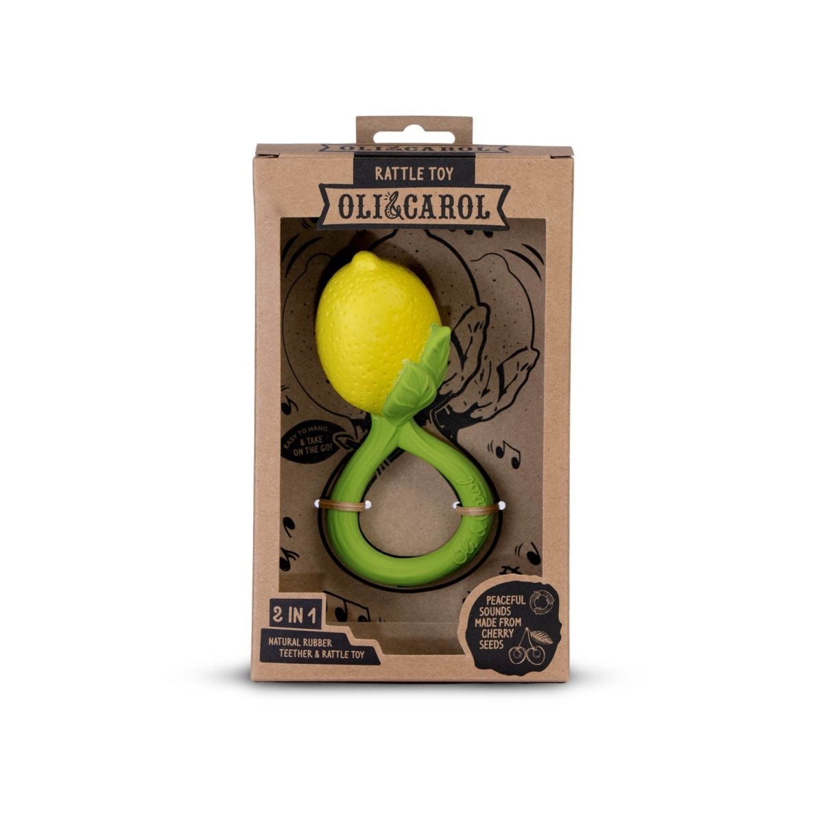 Oli & Carol Lemon Baby Rattle & Teether – Baby Rattles for children, available at Learning Bugs UK