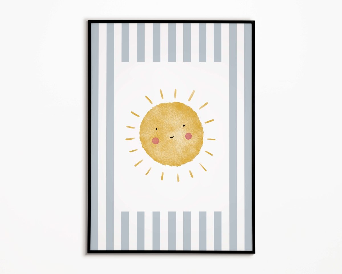 Sunshine Print - Pale Blue Stripes – for children, available at Learning Bugs UK