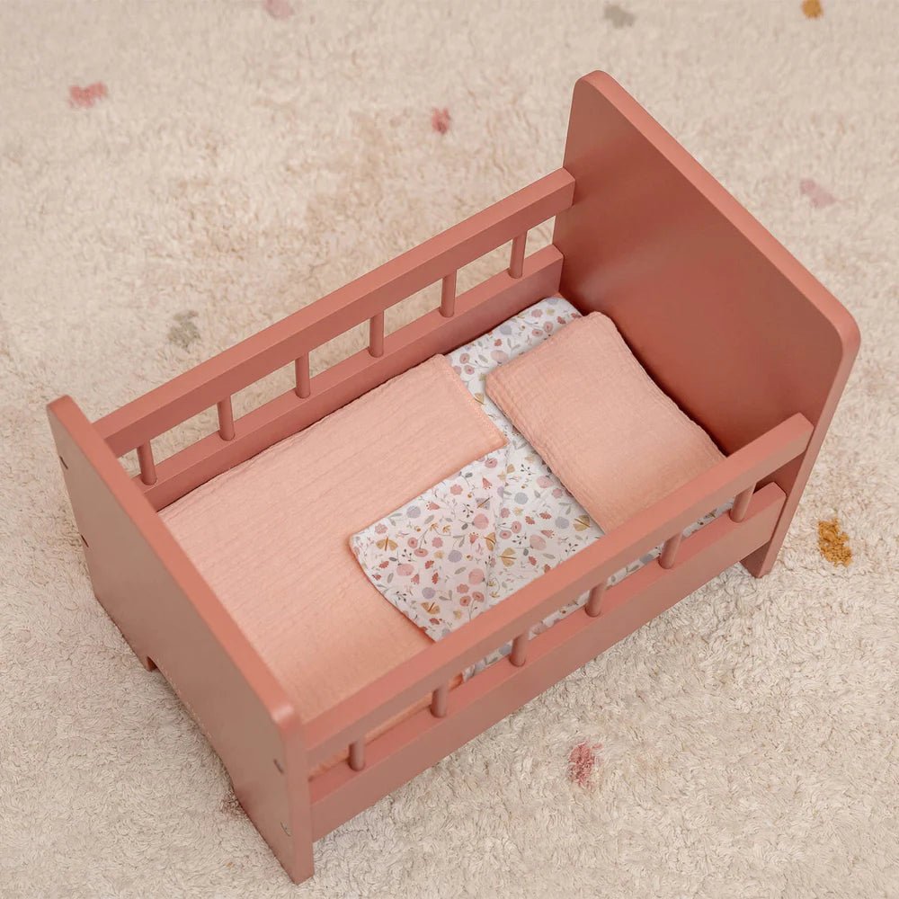 Buy Little Dutch Wooden Doll Bed and Bedding | for kids by Learning Bugs UK