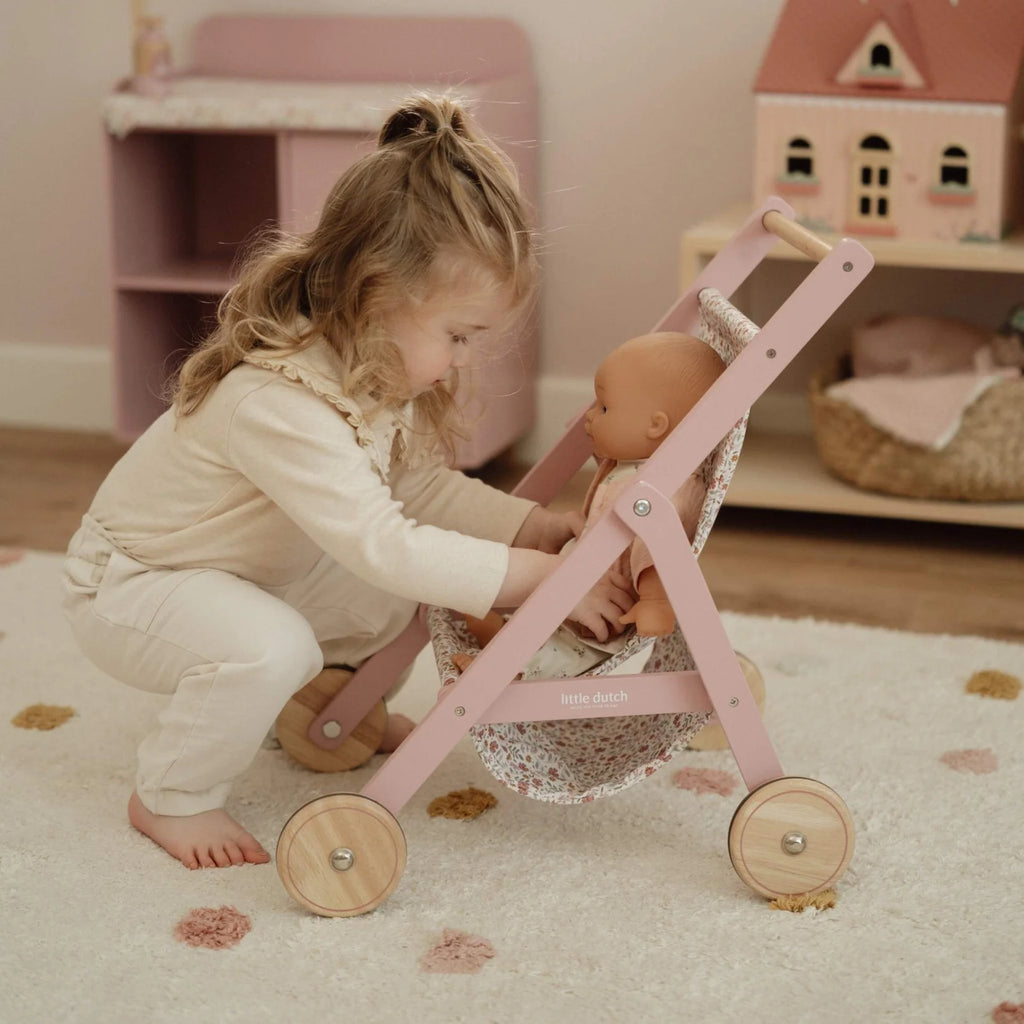 Little Dutch Wooden Doll Stroller – for children, available at Learning Bugs UK