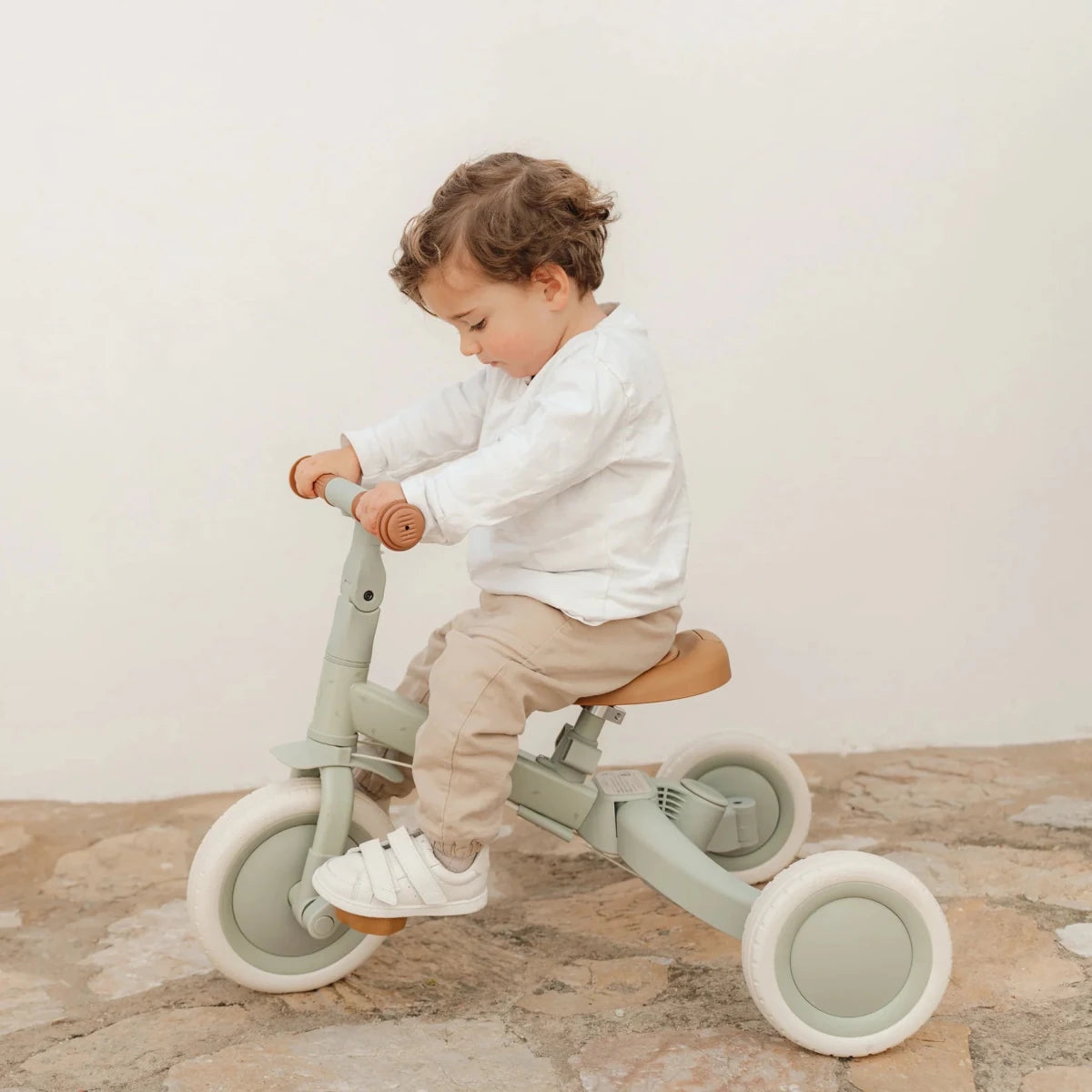 Little Dutch 4 in 1 Trike with Push Bar - Green – Outdoor Toy for children, available at Learning Bugs UK