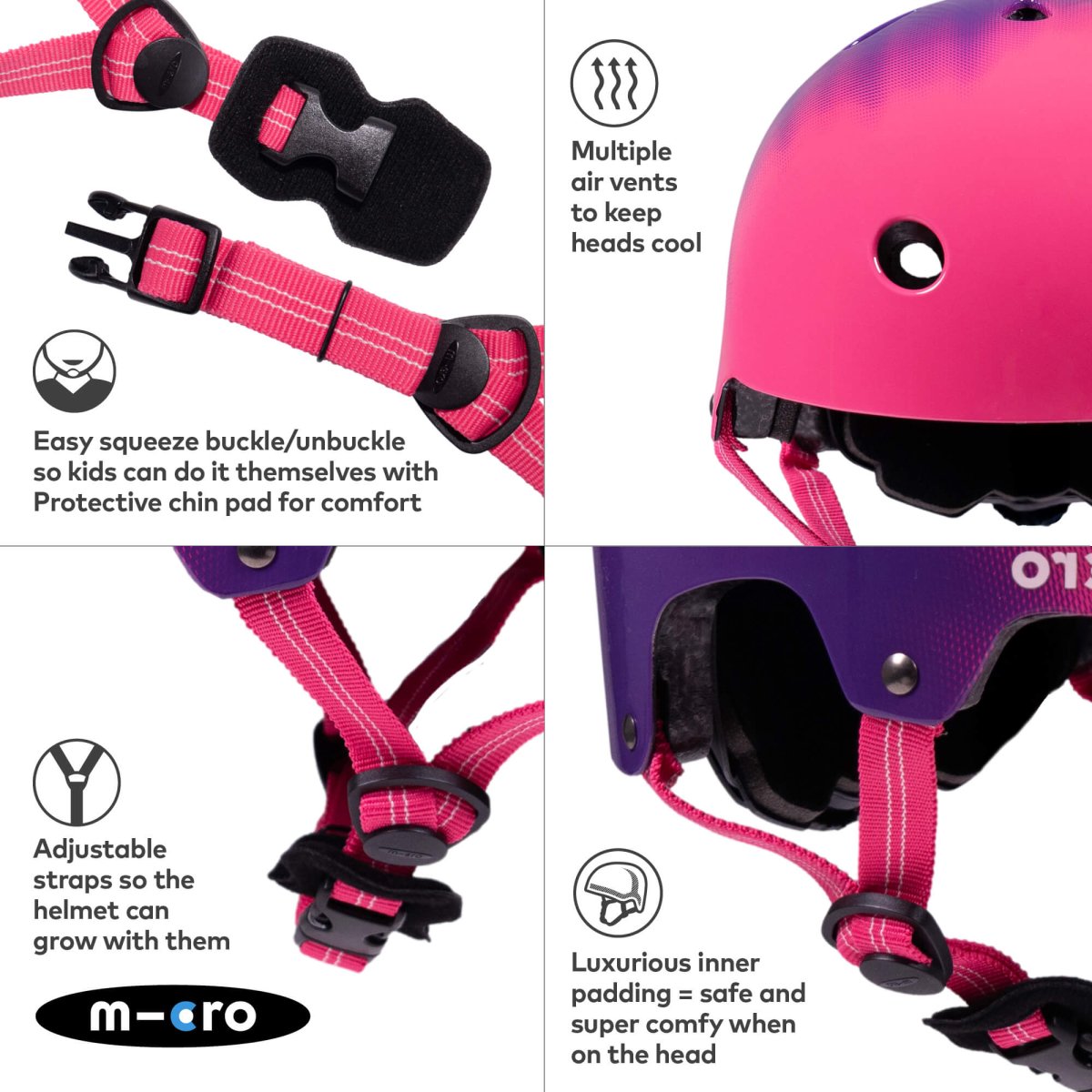 Micro Scooters Micro Printed Deluxe Helmet – Helmets for children, available at Learning Bugs UK