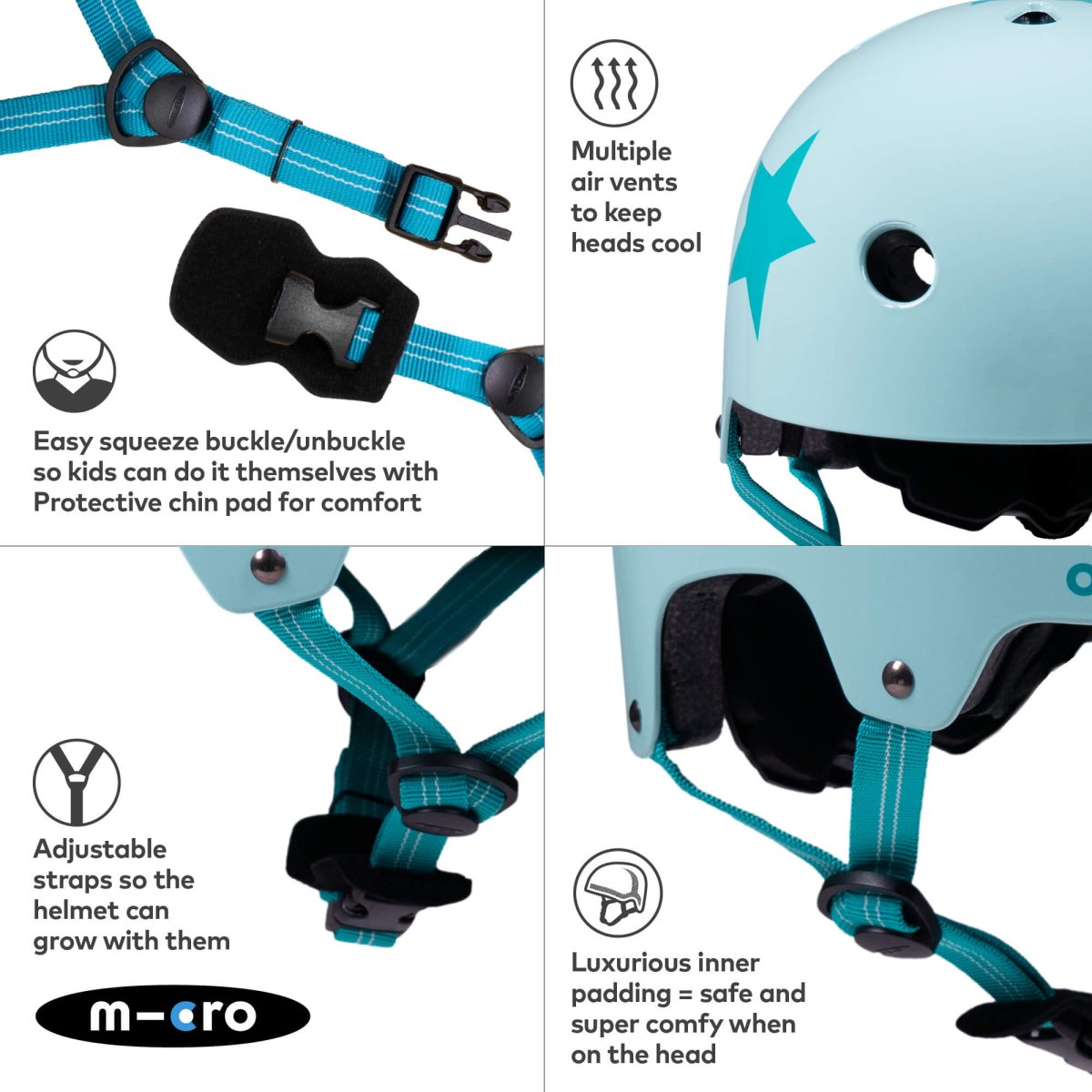 Micro Scooters Micro Printed Deluxe Helmet – Helmets for children, available at Learning Bugs UK