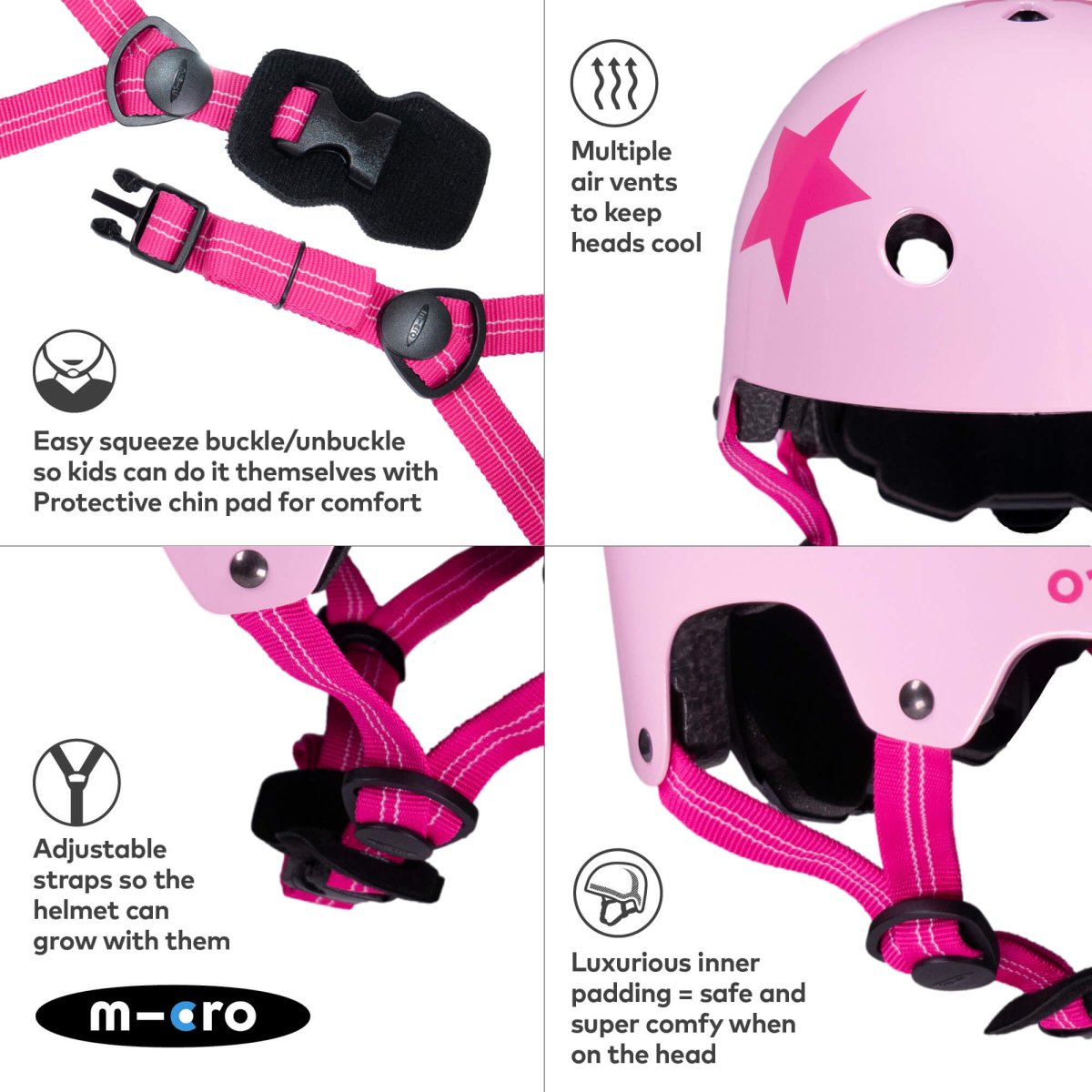 Micro Scooters Micro Printed Deluxe Helmet – Helmets for children, available at Learning Bugs UK