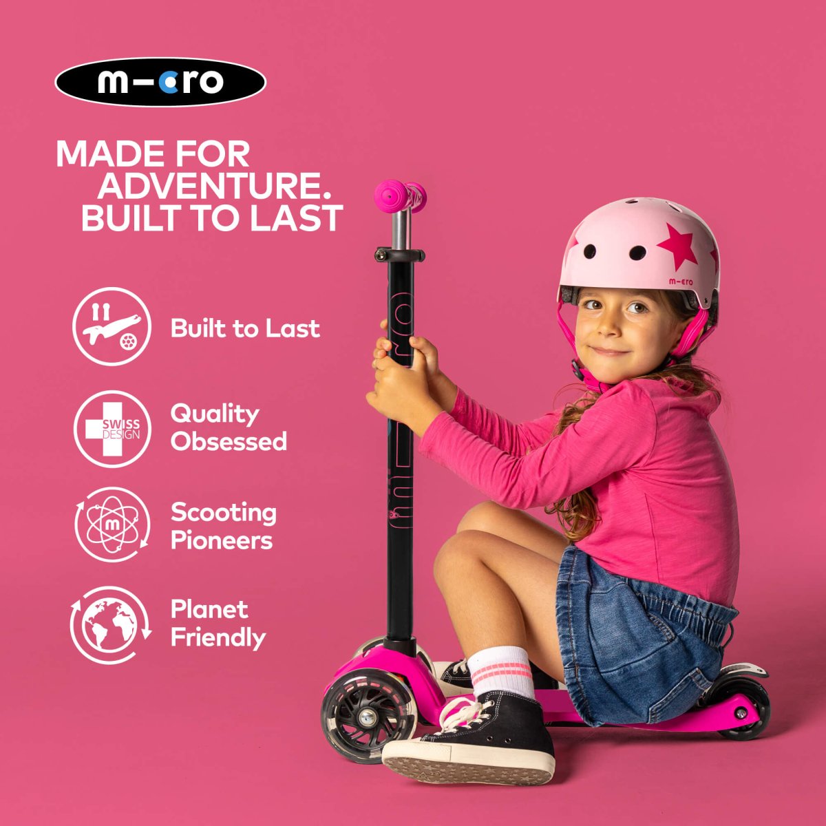 Micro Scooters Micro Printed Deluxe Helmet – Helmets for children, available at Learning Bugs UK