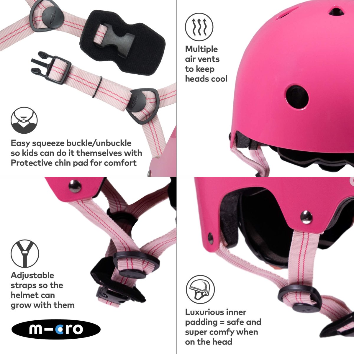 Micro Scooters Micro Plain Deluxe Helmet – Helmets for children, available at Learning Bugs UK