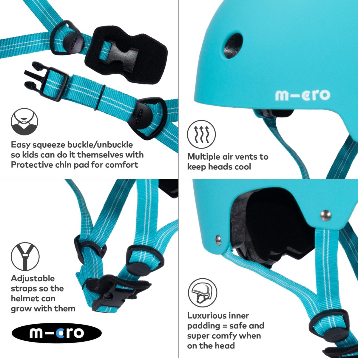 Micro Scooters Micro Plain Deluxe Helmet – Helmets for children, available at Learning Bugs UK
