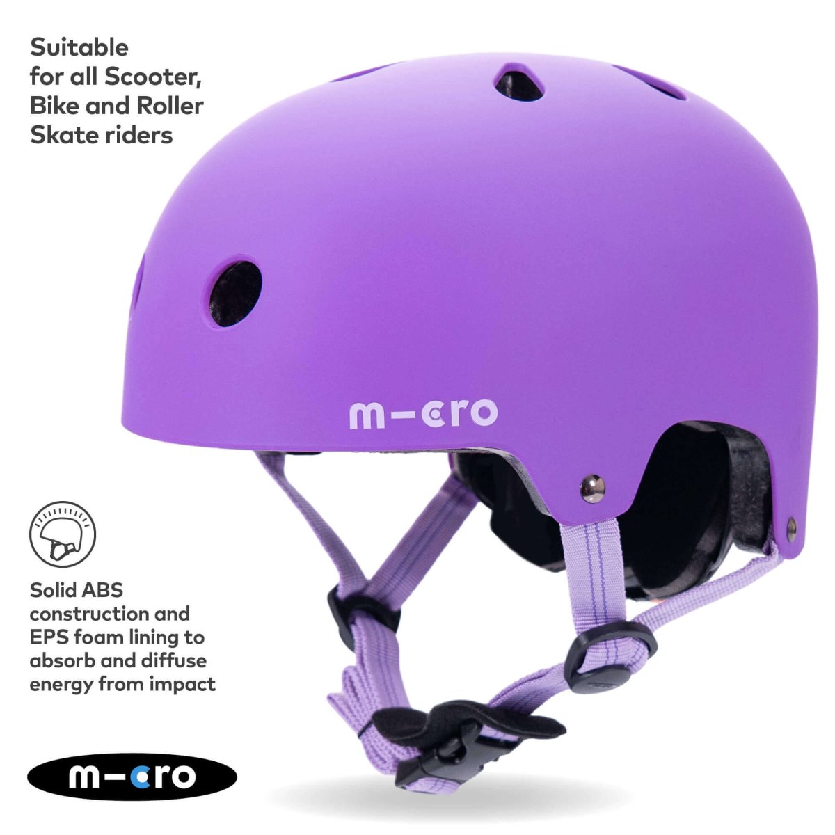 Micro Scooters Micro Plain Deluxe Helmet – Helmets for children, available at Learning Bugs UK