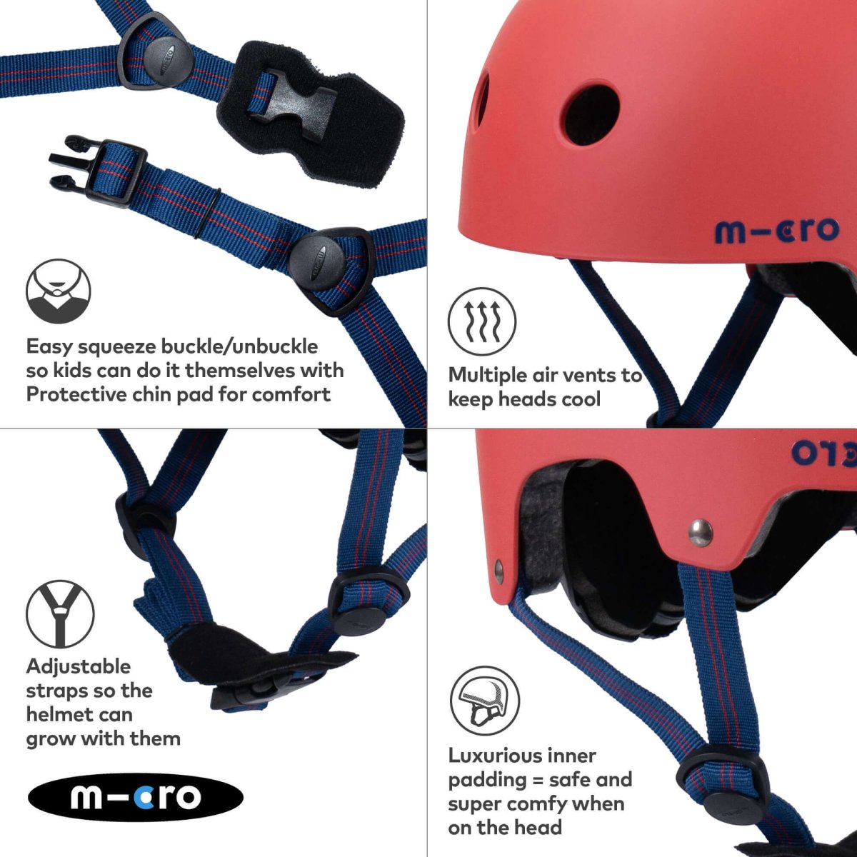 Micro Scooters Micro Plain Deluxe Helmet – Helmets for children, available at Learning Bugs UK
