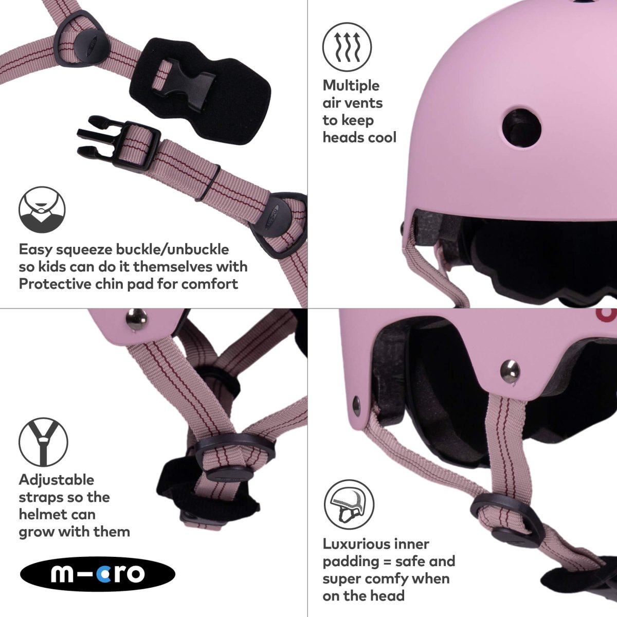Micro Scooters Micro Plain Deluxe Helmet – Helmets for children, available at Learning Bugs UK