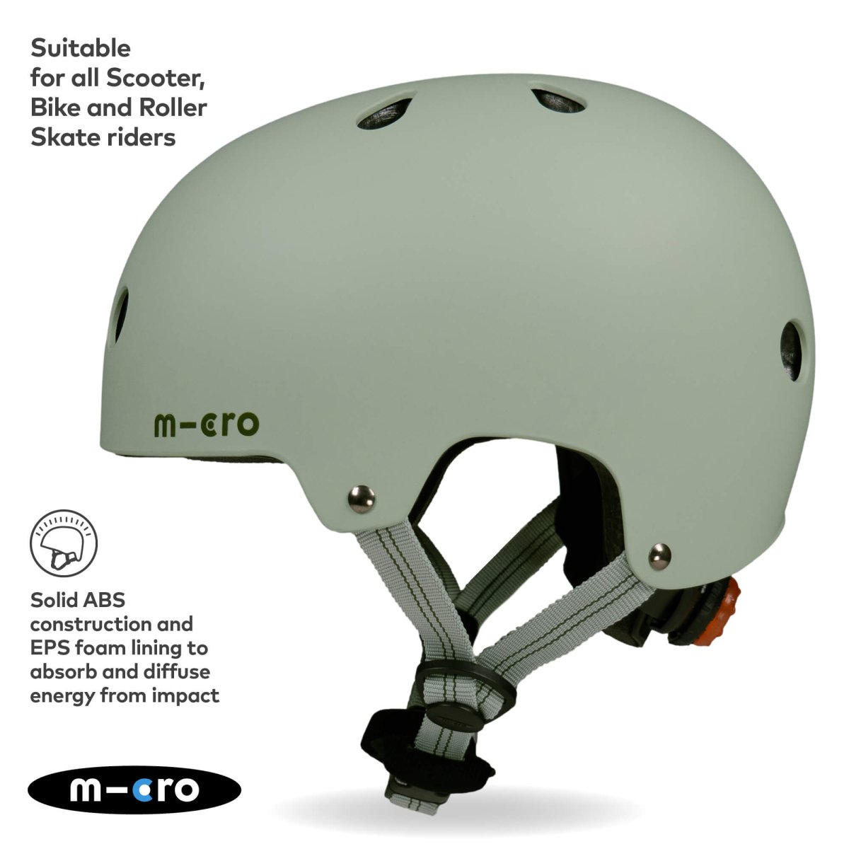 Micro Scooters Micro Plain Deluxe Helmet – Helmets for children, available at Learning Bugs UK