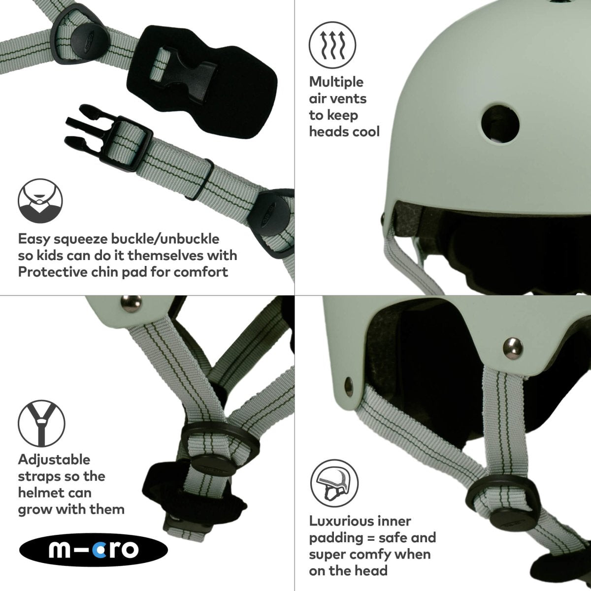 Micro Scooters Micro Plain Deluxe Helmet – Helmets for children, available at Learning Bugs UK