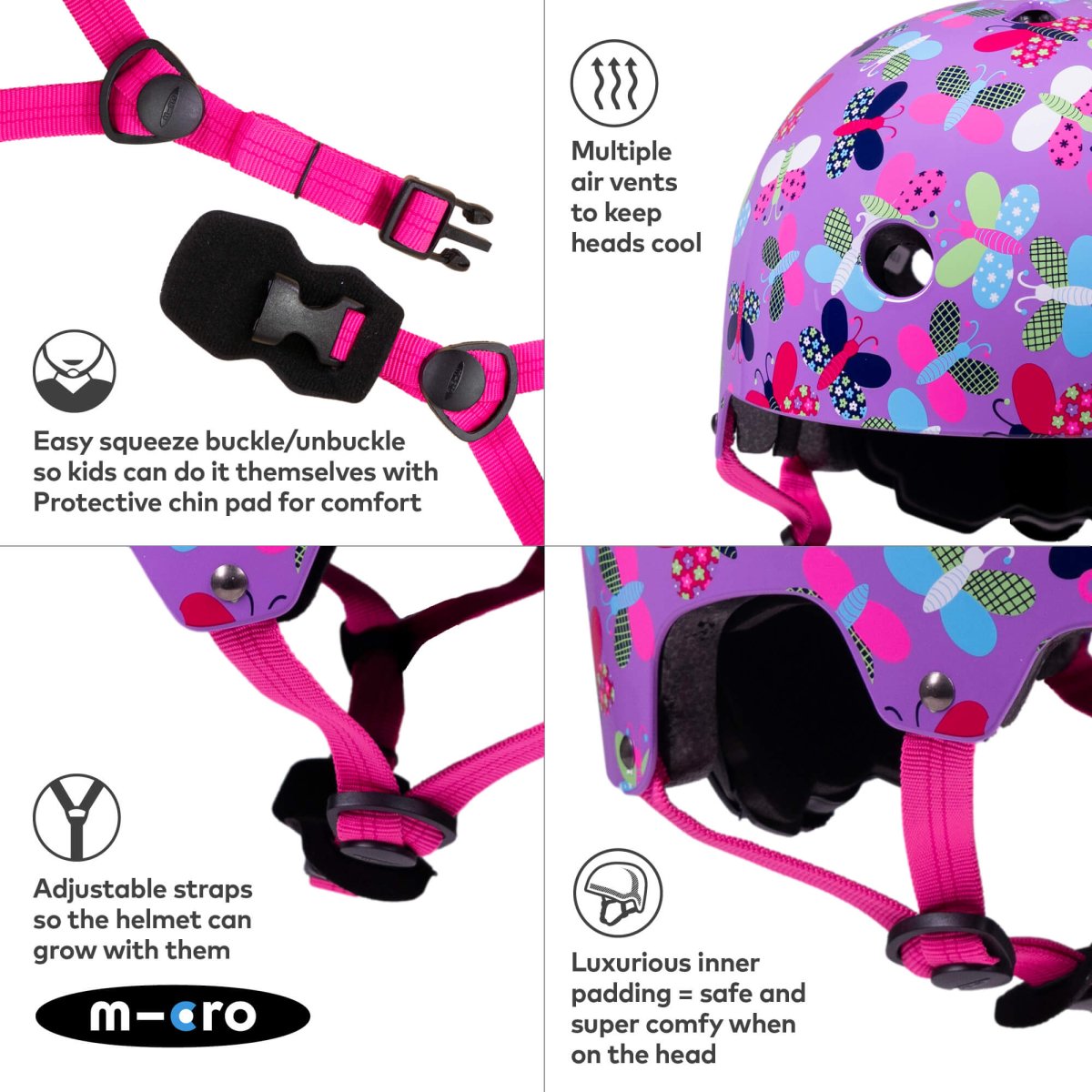 Micro Scooters Micro Printed Deluxe Helmet – Helmets for children, available at Learning Bugs UK