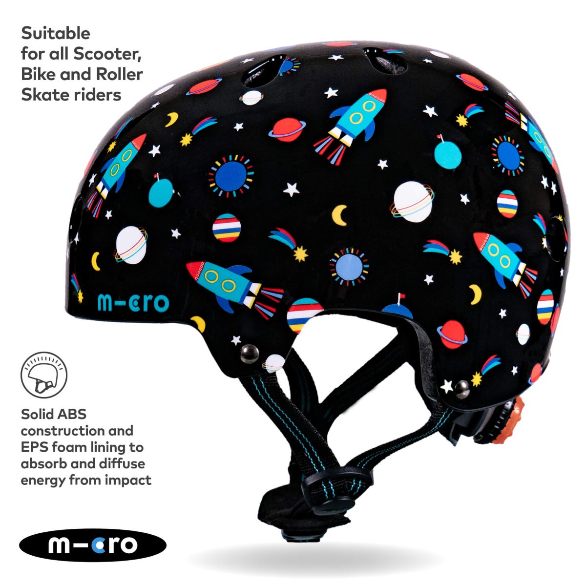 Micro Scooters Micro Printed Deluxe Helmet – Helmets for children, available at Learning Bugs UK