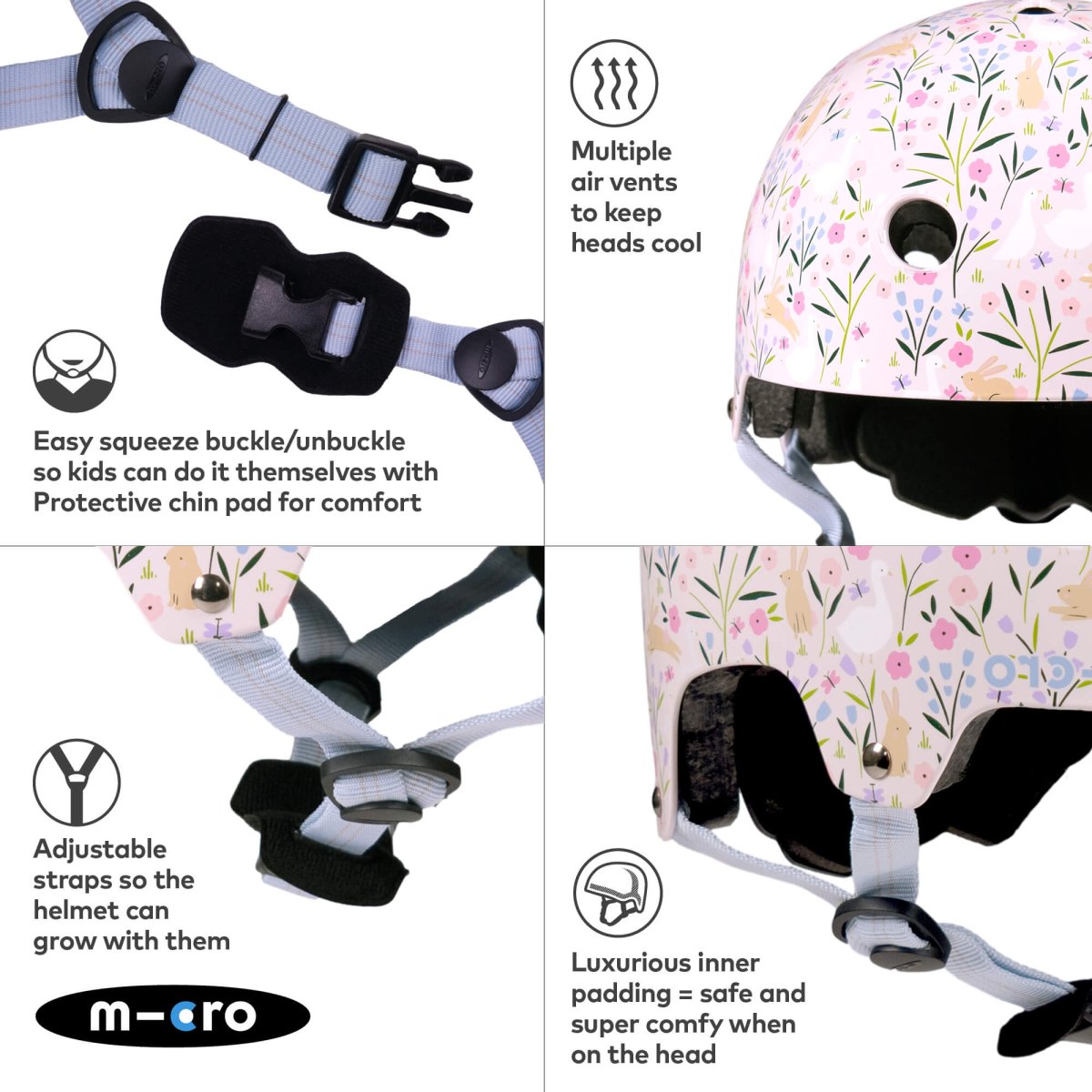 Micro Scooters Micro Printed Deluxe Helmet – Helmets for children, available at Learning Bugs UK