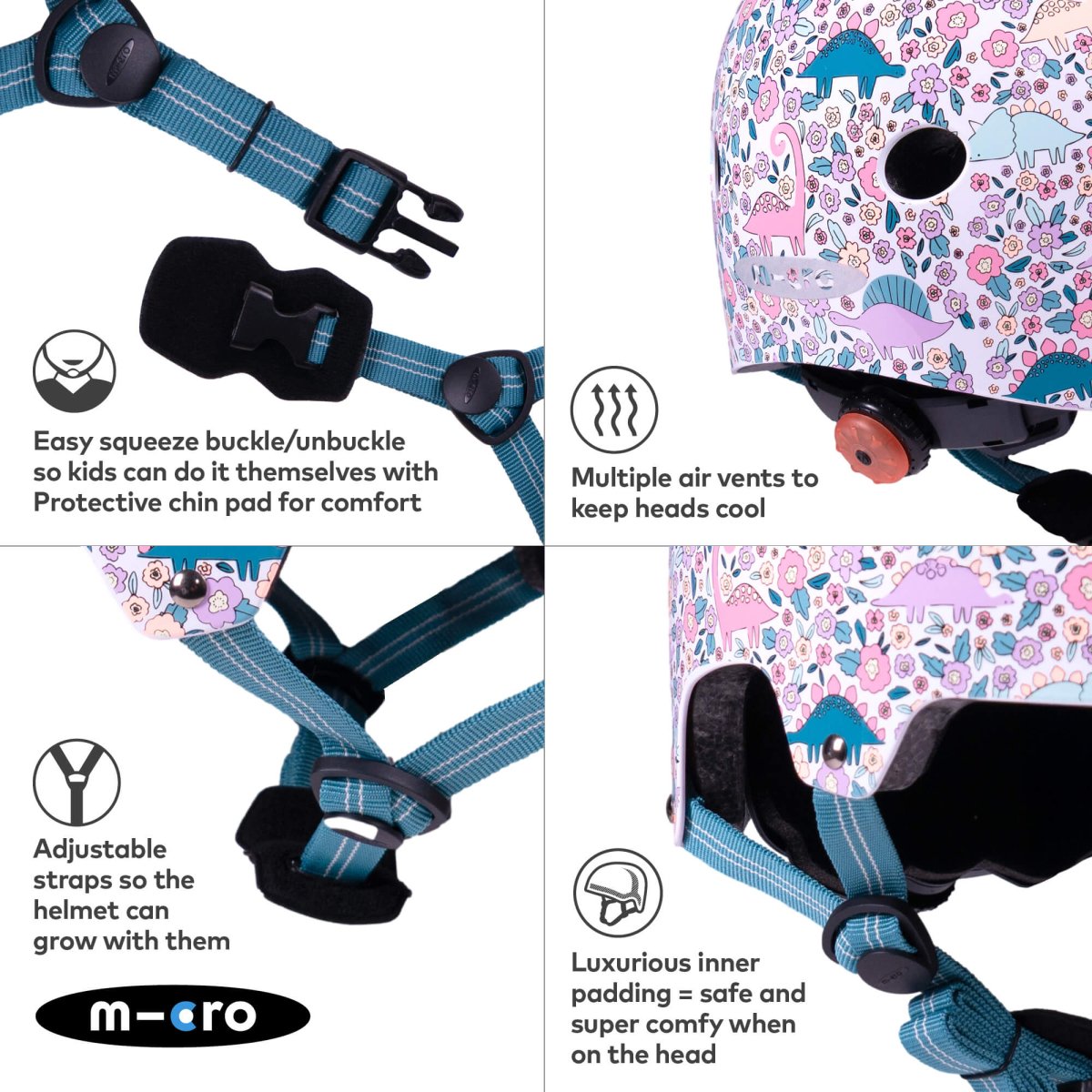 Micro Scooters Micro Printed Deluxe Helmet – Helmets for children, available at Learning Bugs UK