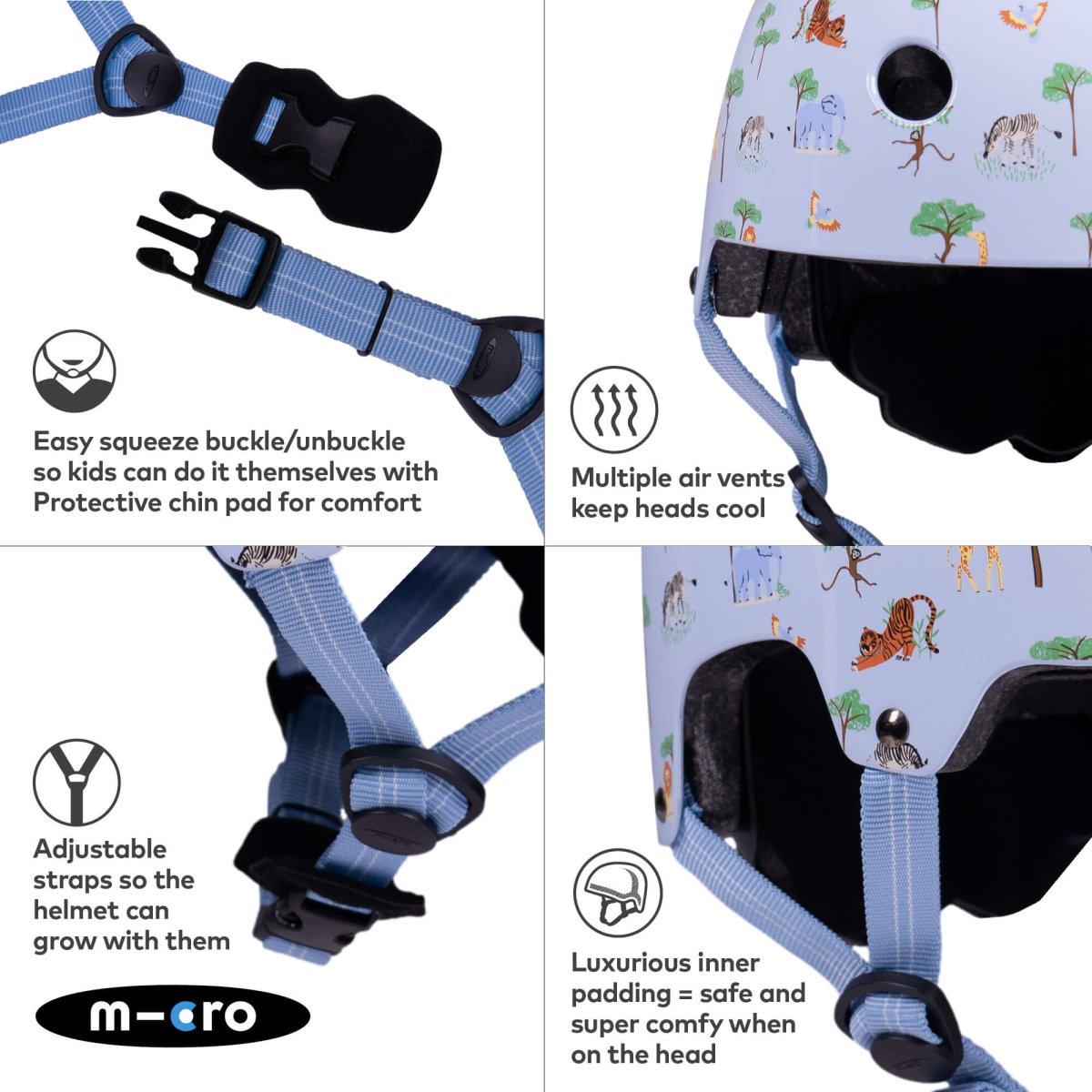 Micro Scooters Micro Printed Deluxe Helmet – Helmets for children, available at Learning Bugs UK