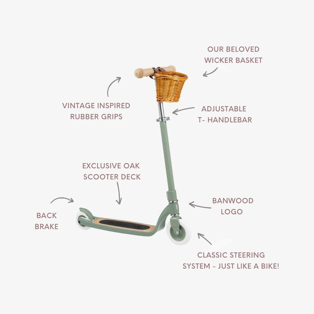 Banwood Maxi Scooter – Kids Two-Wheel Scooter (Forest)