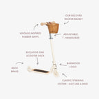 Buy Banwood Maxi Scooter – Kids Two - Wheel Scooter (Cream) | SCOOTER_MAX for kids by Learning Bugs UK