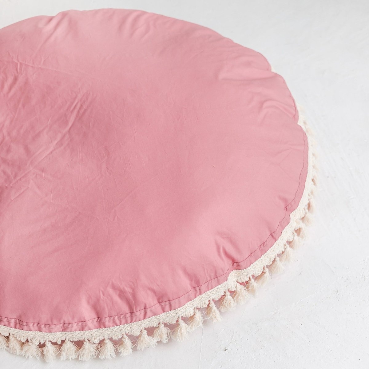 MINICAMP Large Floor Cushion with Tassels in Rose – Floor Pillows for children, available at Learning Bugs UK