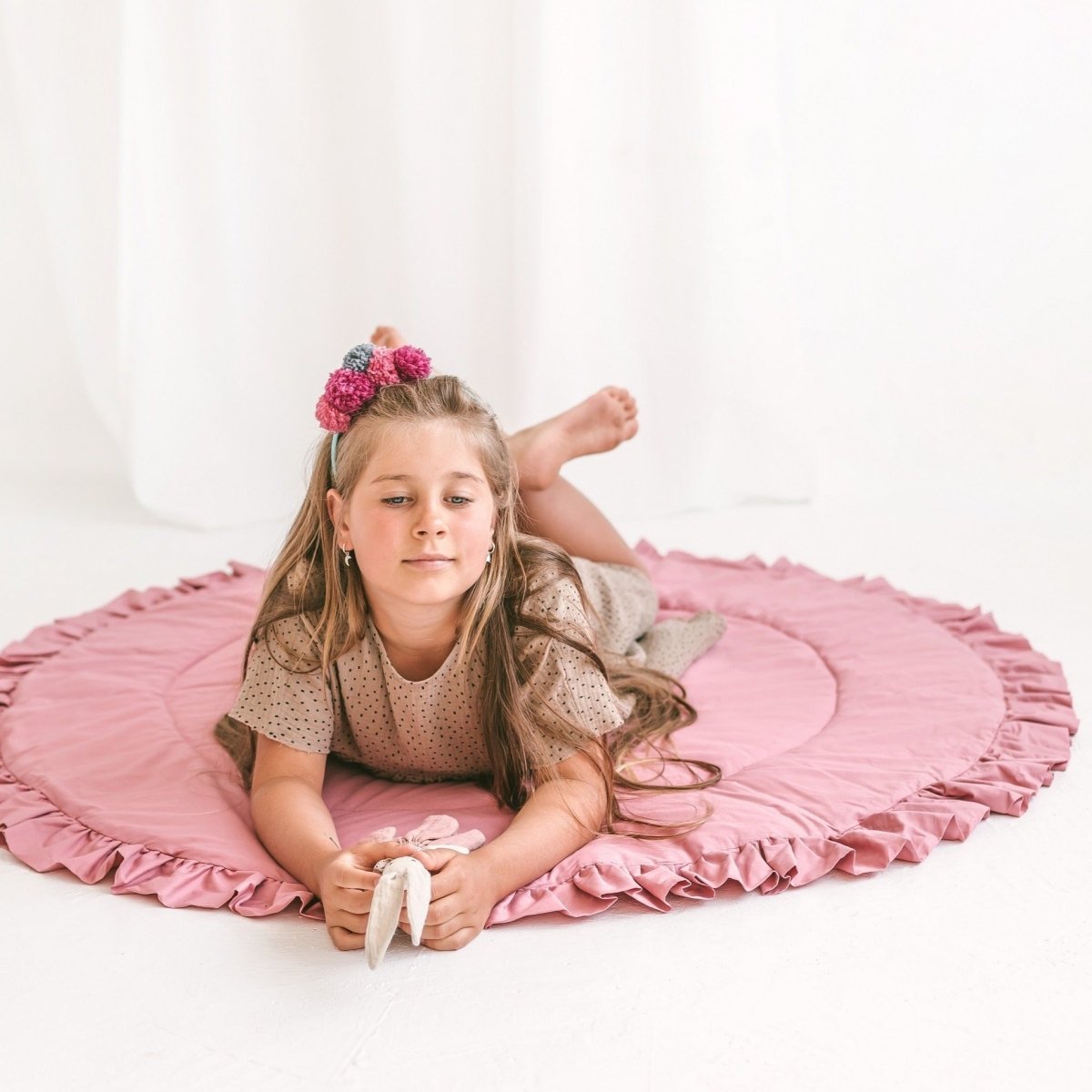 MINICAMP Kids Playmat with Ruffled Border in Rose – Playmats for children, available at Learning Bugs UK