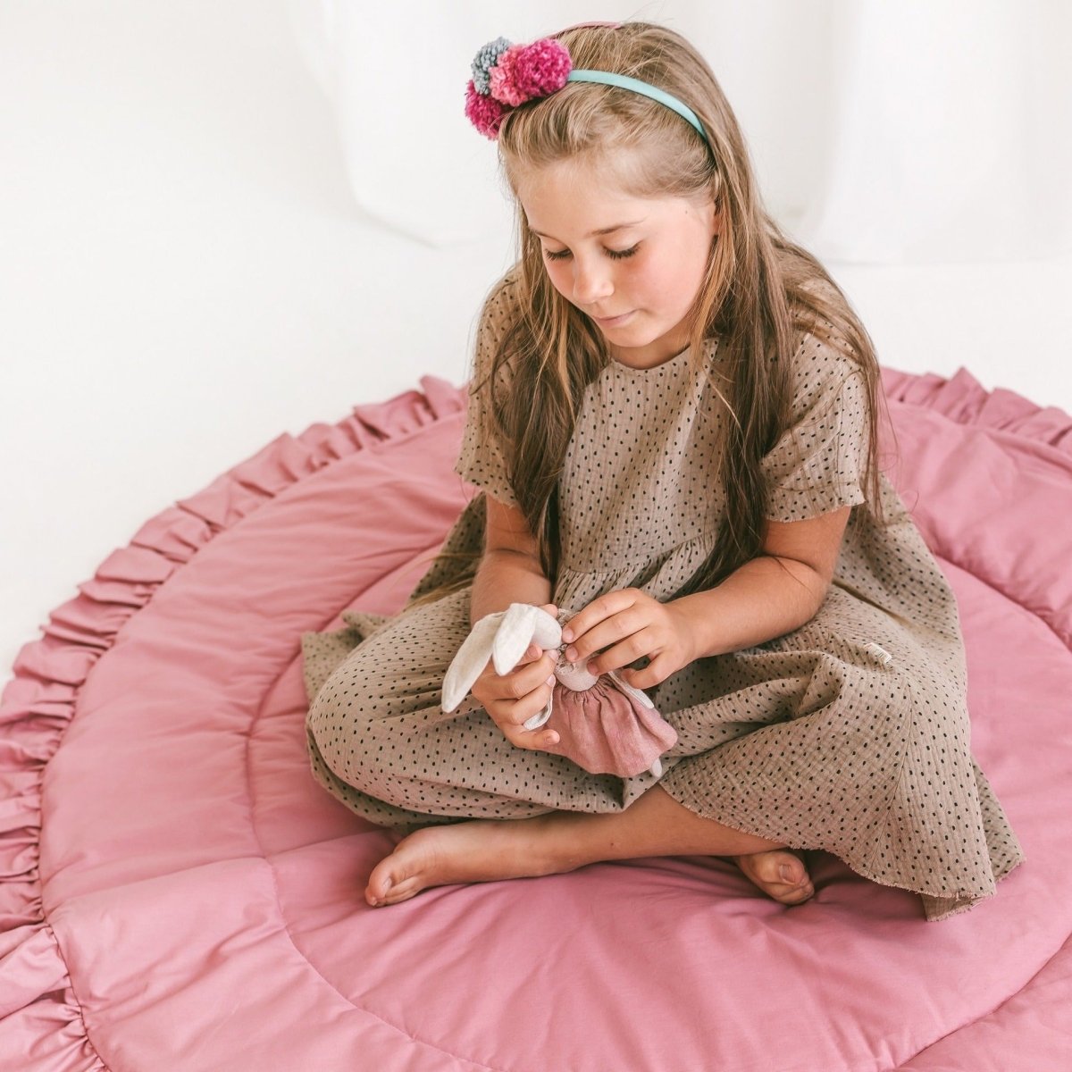 MINICAMP Kids Playmat with Ruffled Border in Rose – Playmats for children, available at Learning Bugs UK