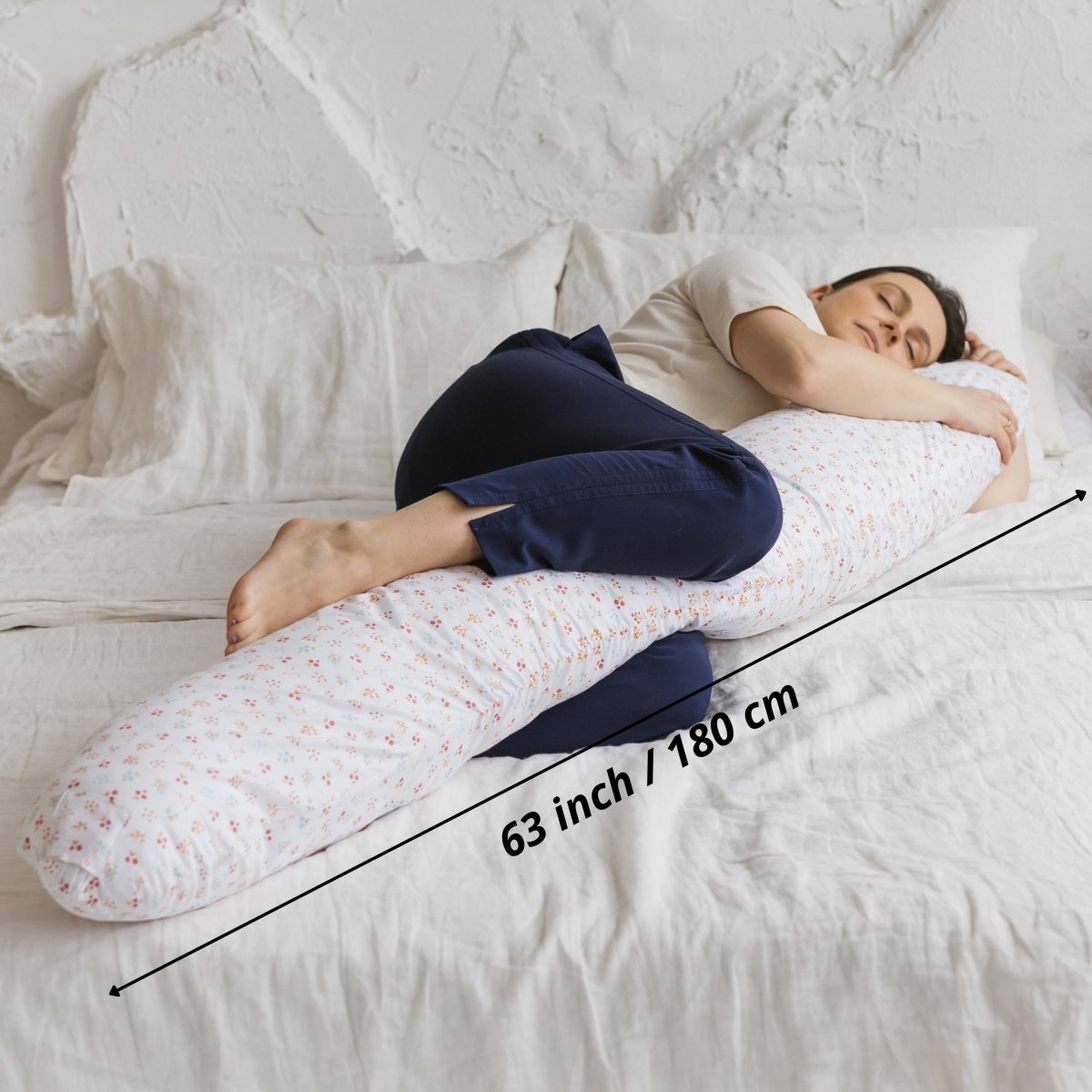MINICAMP C-Shape Nursing & Maternity Pillow with Organic Milk White Cover | Kapok & Latex Blend or PES Filling – Nursing Pillows for children, available at Learning Bugs UK