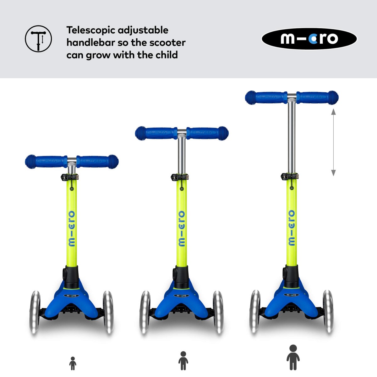 Micro Scooters Mini Micro Scooter Deluxe LED – Scooters for children, available at Learning Bugs UK