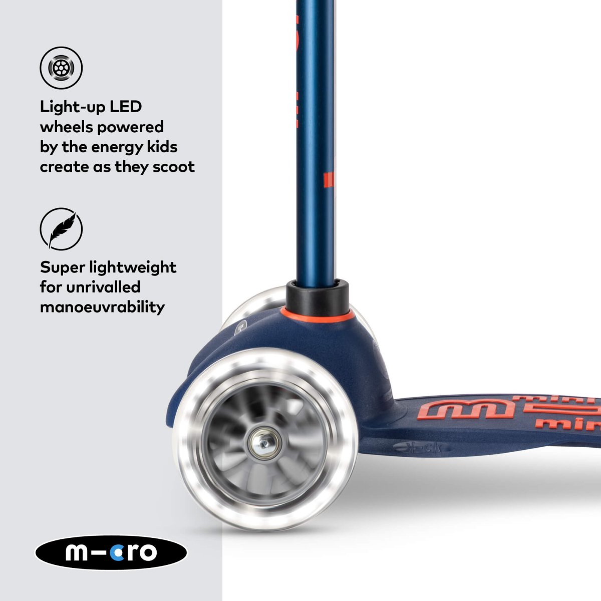 Micro Scooters Mini Micro Scooter Deluxe LED – Scooters for children, available at Learning Bugs UK